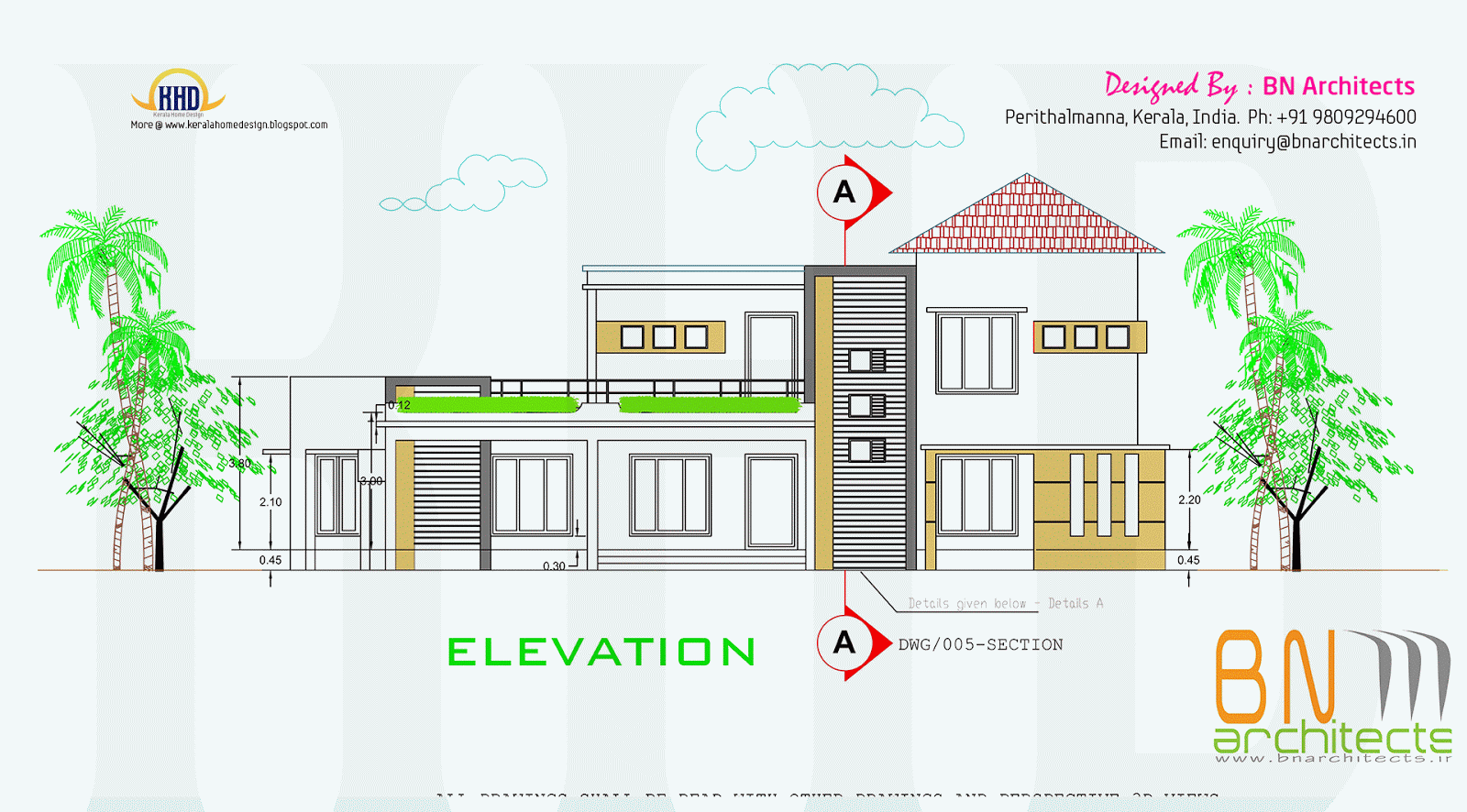 Floor plan, 3D views and interiors of 4 bedroom villa - Kerala ...