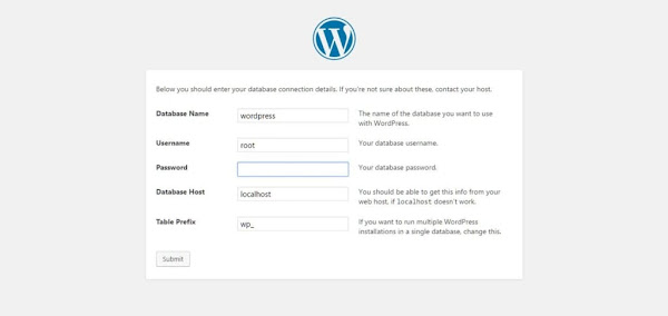 Εγκατάσταση wordpress, βάση δεδομένων