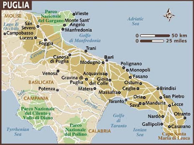 Puglia & Basilicata Political Map