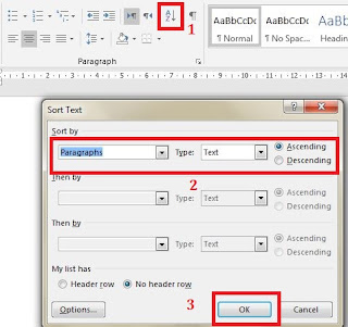 Cara Mengurutkan Abjad di Word 2007, 2010, 2013, 2016