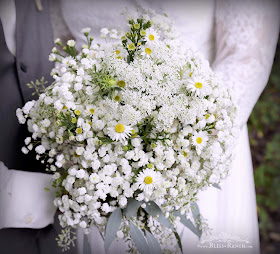 Simple babys breath and white flower wedding bouquet, Bliss-Ranch.com