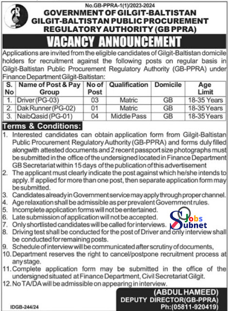 Public Procurement Regulatory Authority Driver Jobs 2024