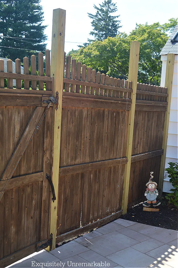 Weathered Picket Top Cedar Fence