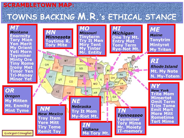 wordplay maps; anagrams; American politics; Mitt Romney; political parties; postal abbreviations