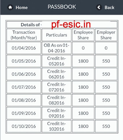 m-epf Member passbook