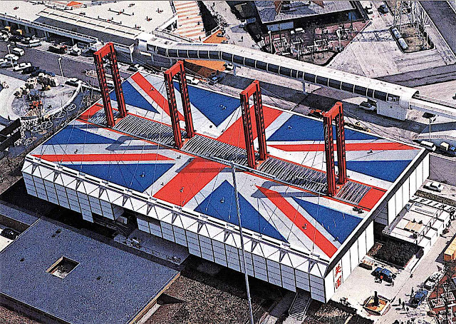 the UK pavilion at, a birdseye view at the 1970 Japan World's Fair