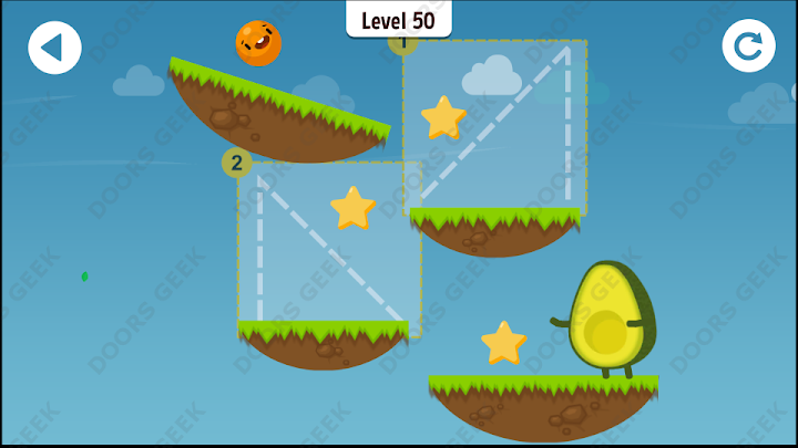 Where's My Avocado? Level 50 Solution, Cheats, Walkthrough, 3 Stars for Android, iPhone, iPad and iPod