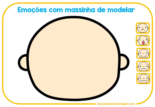 Explore as emoções através da modelagem com massinha. Use massinha para criar expressões faciais que representem emoções. Atividade de modelagem de emoções com massinha.