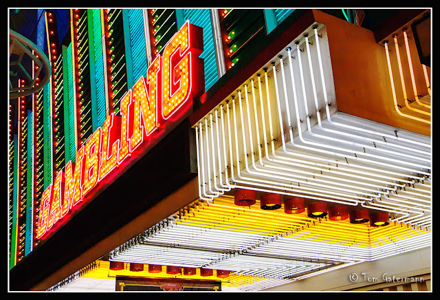 A Gambling Sign On Fremont Street In Las Vegas.