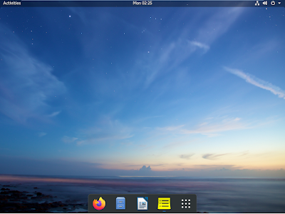 hasil halaman Desktop Linux Ubuntu yang telah di install Gnome