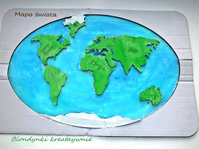 Tekturowa mapa świata - kod Montessori