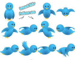 Twitter flying bird for blogger