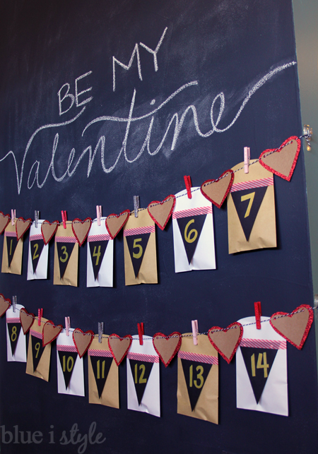 Blue Valentine's Day Typography Banner Washi Tape