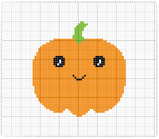 Smiling Pumpkin - free cross stitch pattern