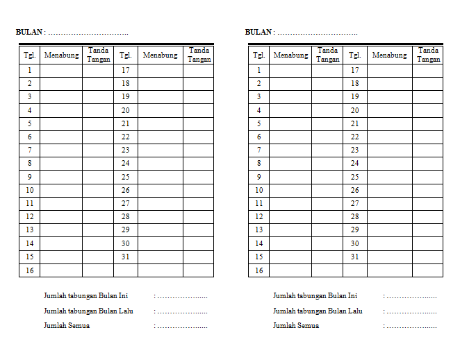  Contoh  Buku  Tabungan  Siswa Anakciremai