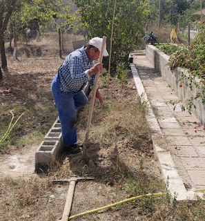 Bekir starts digging out the trench