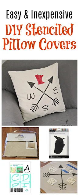 Easy And Inexpensive Stenciled Pillow Covers #stencil #statepride #minnesotapride #pillowcover