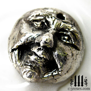 Silver Victorian MOON Face Ring 