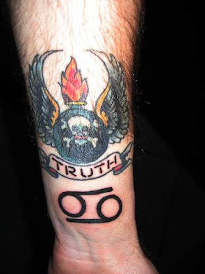 Cancer Tattoo Design - Zodiac Symbol. RANDOM TATTOO QUOTE: Show me a man