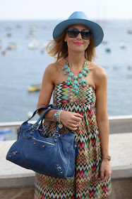 summer look, panama hat, missoni print like dress, lulu love maxi dress, Fashion and Cookies