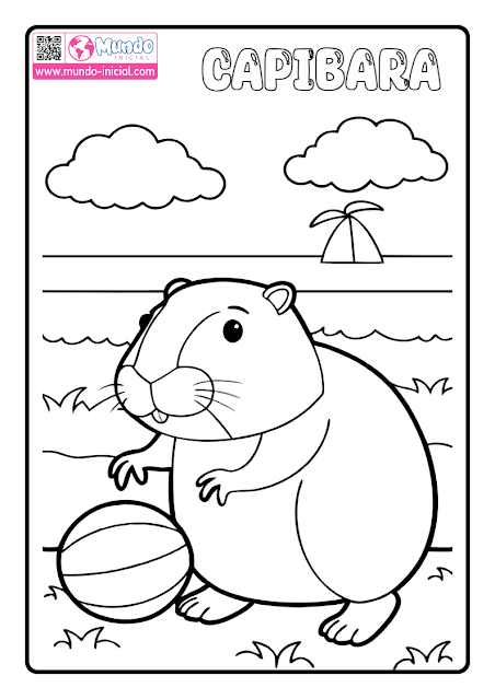 Capibara para Colorear - Mundo Inicial 6