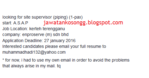 Jawatan Kosong: Jawatan Kosong Kerteh Terengganu Terkini