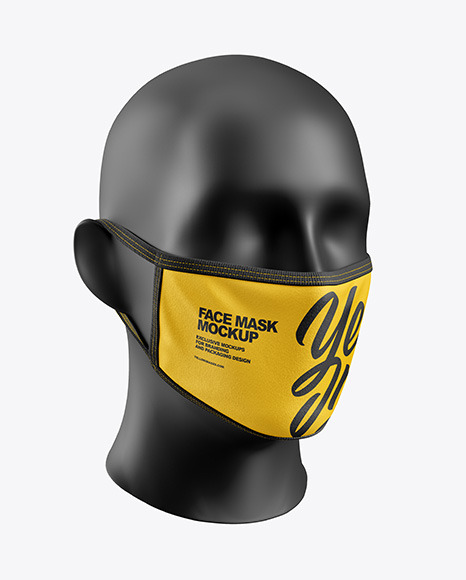 Download Download Face Mask Mockup - Front View PSD