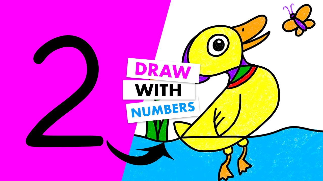 how-to-draw-duckling-number-two-animals-birds-art-project-video-tutorial-com-challenge-elementary-school-abcdrawings-fun-art-video-tutorials-activities-kids-children-education