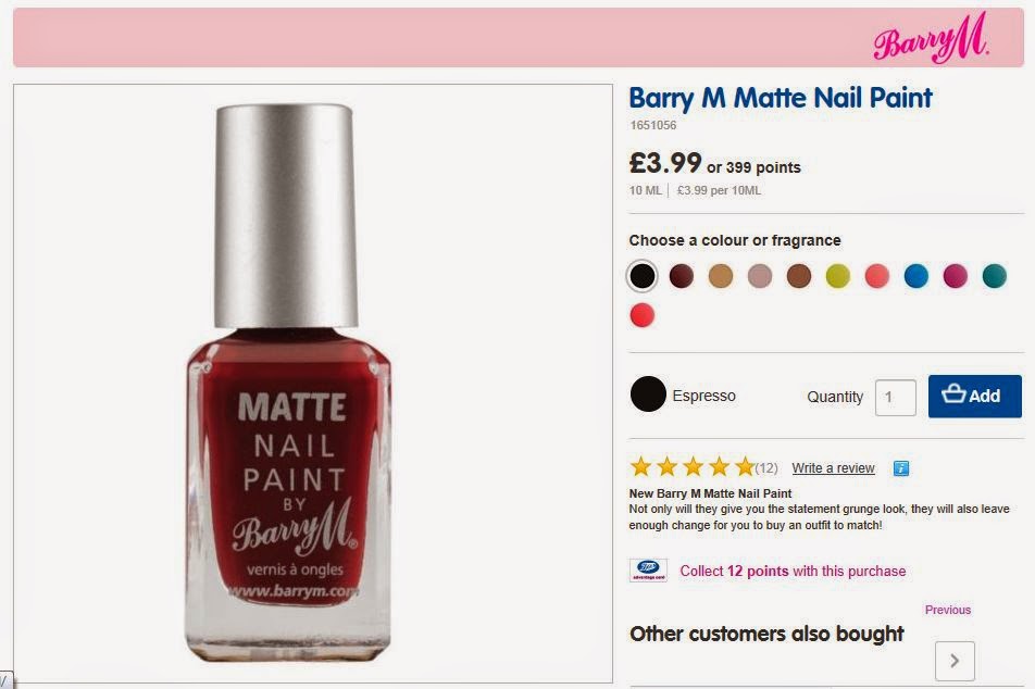 http://www.boots.com/en/Barry-M-Matte-Nail-Paint_1388205/