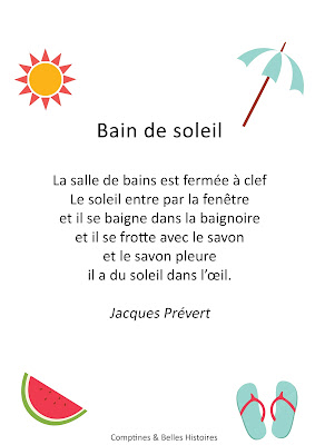 Bain de soleil Paroles du poème de Jacques Prévert pour les enfants - Sélection de Poésie, Chansons et Comptines pour enfant - Par Comptines et Belles Histoires