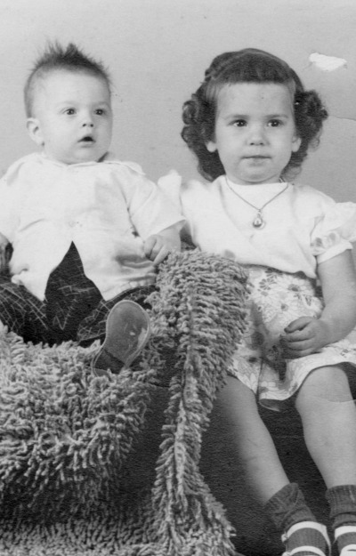 Portrait of me and my little brother in 1954
