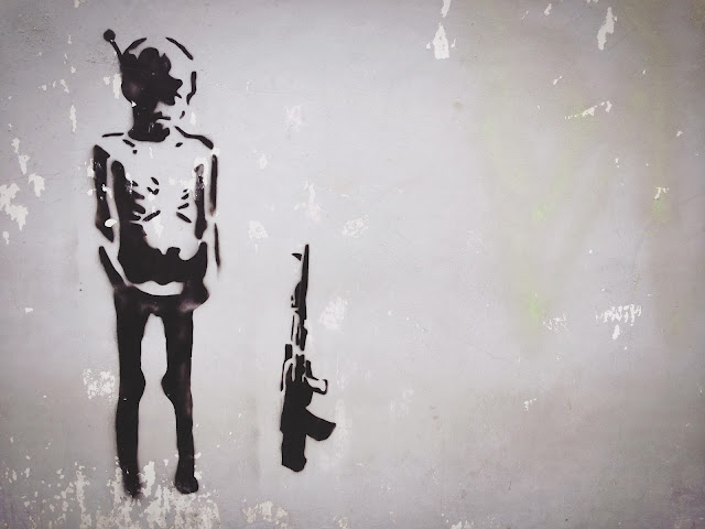 Street Art of Yogyakarta along Jalan Solo- Child Soldier