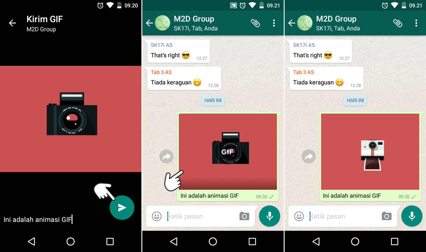 Cara Mengirim Gambar  Animasi  GIF  di WhatsApp  Android 