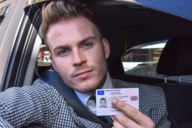 Man’s driving licence with photo of himself aged 11