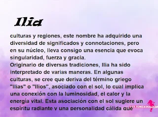 significado del nombre Ilia