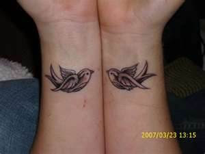 Small Swallow Bird Tattoo On Wrist