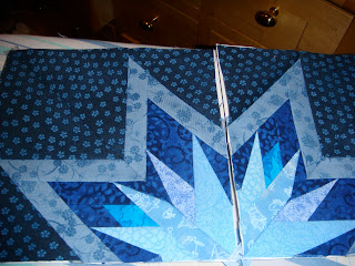 blue, paper piecing, Carol Doake