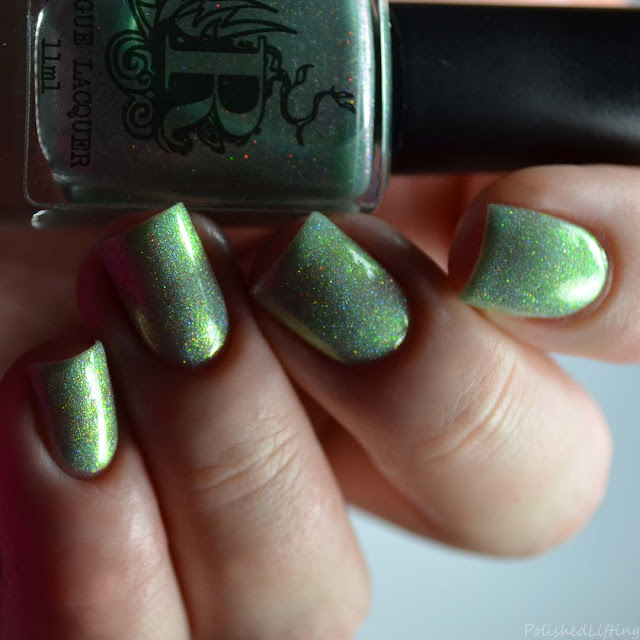 spearmint nail polish with aurora shimmer