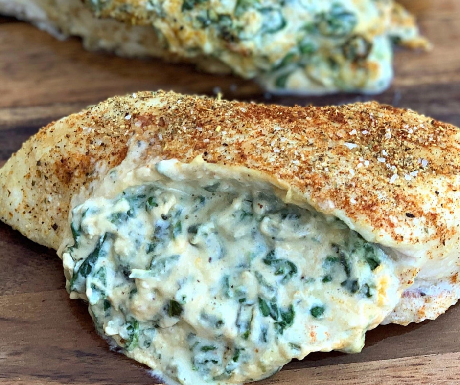 Easy, Low-Carb Keto Spinach Cream Cheese Stuffed Chicken