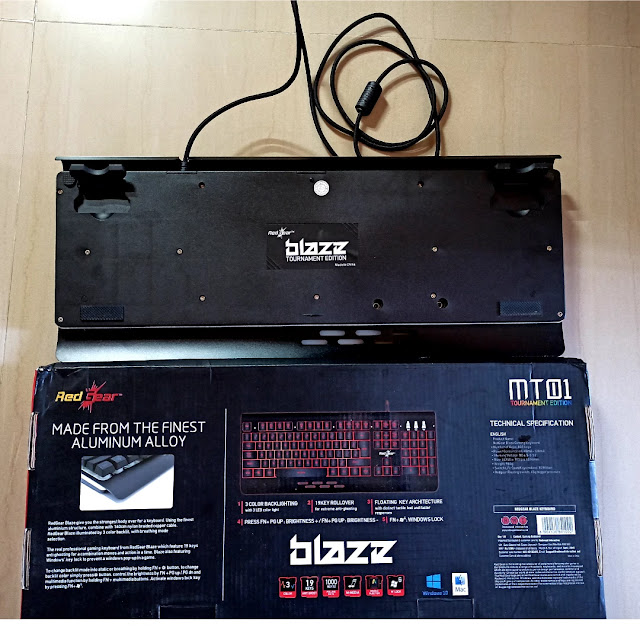 Red Blaze keyboard back side , best budget gaming keyboard