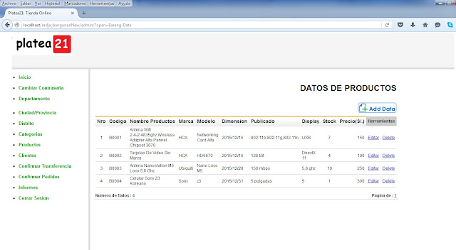 tienda online php admin productos ver