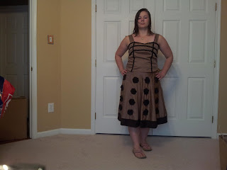 Me modeling the completed Dalek dress.
