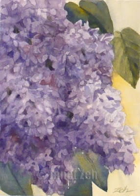 Lilacs watercolor painting