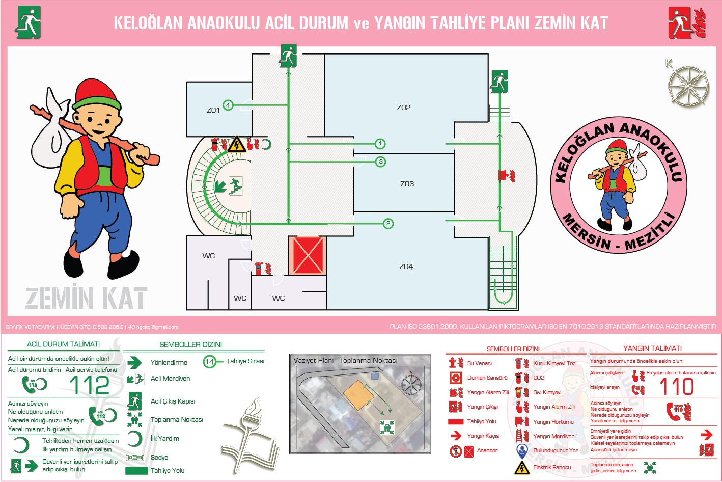 Mersin Mezitli KeloÄŸlan Anaokulu Acil Durum ve YangÄ±n Tahliye PlanÄ±