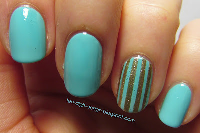 mint and gold manicure