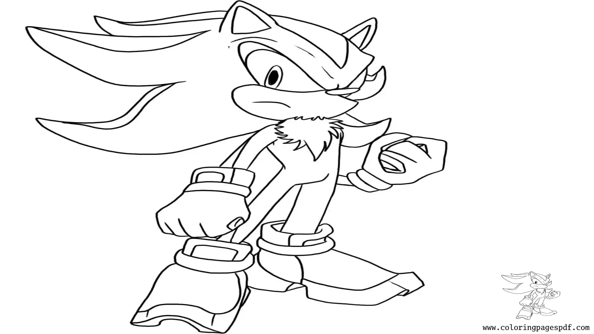 Coloring Page Of Shadow The Hedgehog