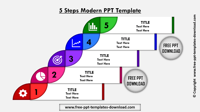 5 Steps Modern PPT Template Download