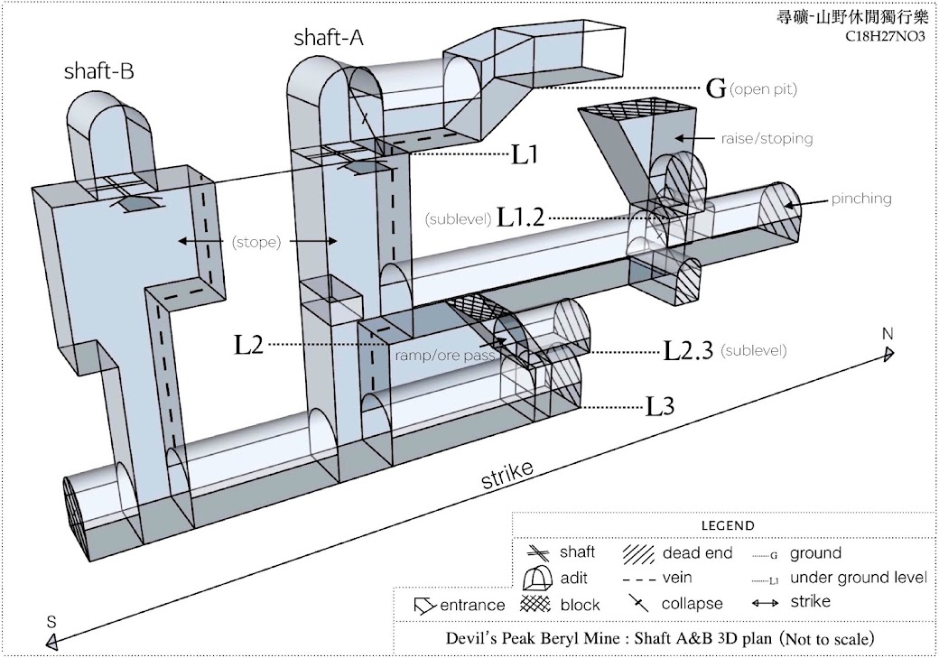 魔鬼山綠柱石礦場3d圖