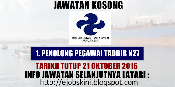 Jawatan Kosong Lembaga Pelabuhan Kuantan (LPKtn) - 21 Oktober 2016