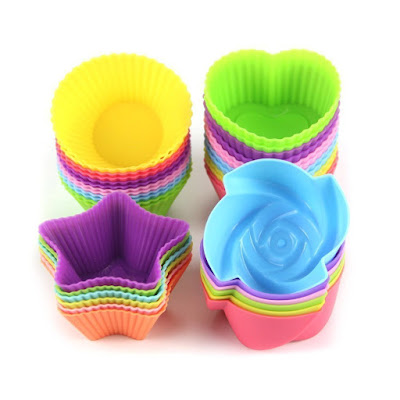 LetGoShop 24-Pcs Reusable Silicone Cake Molds Baking Molds Muffin Cups, Nonstick & Heat Resisitant baking cups Cupcake baking Liners